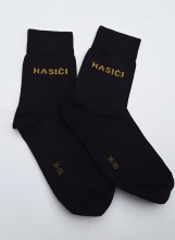 Ponožky - černé bavlněné s nápisem HASIČI