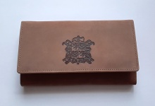 Hasičská kožená peněženka dámská, s patentem se znakem SDH 