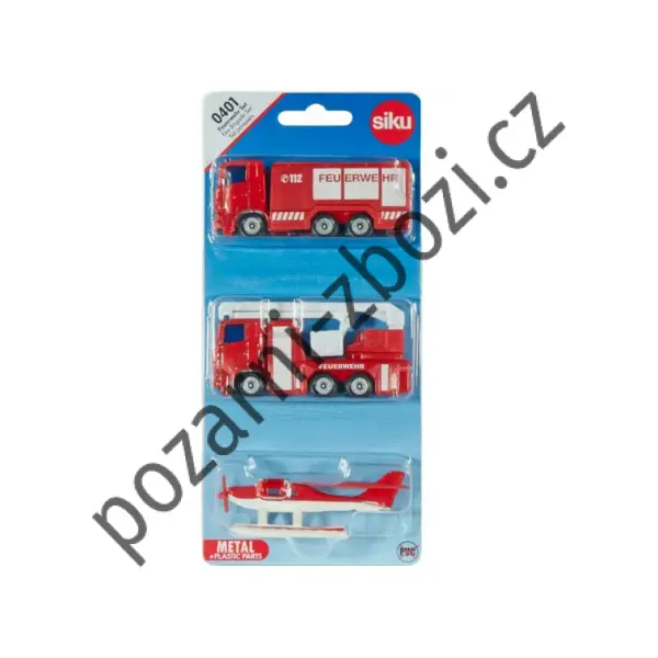 Auto Hasiči SIKU 0401, cisterna, žebřík, hydroplán obr.1