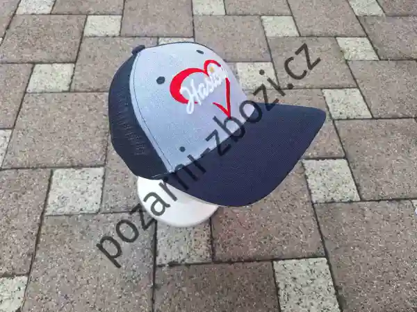 Čepice, kšiltovka hasičky + srdce se síťkou