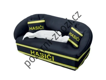 Gauč na krabici papírových kapesníků Hasiči obr.1