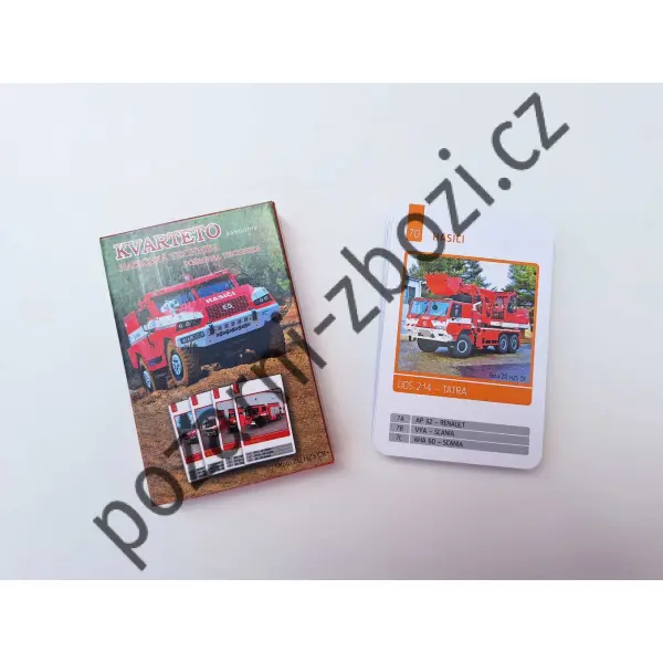 Hasičské karty - kvarteto hasičské automobily