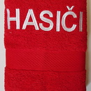 Hasičský luxusní bavlněný ručník HASIČI červený