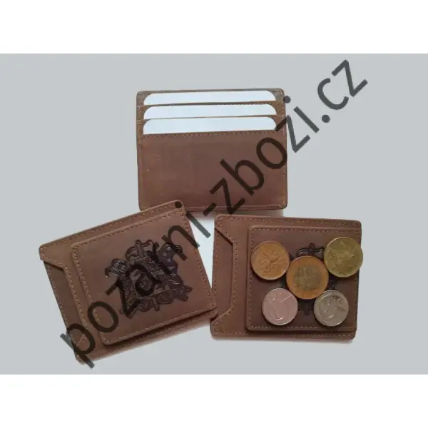 Kožená peněženka s magnetem na mince a znakem SDH obr.1