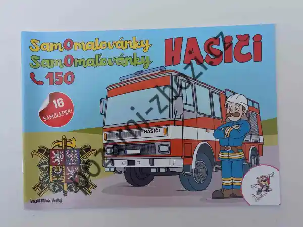 Omalovánky se samolepkami - Hasiči obr.1