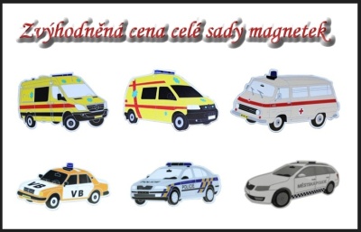 Sada magnetů aut policie a sanitek