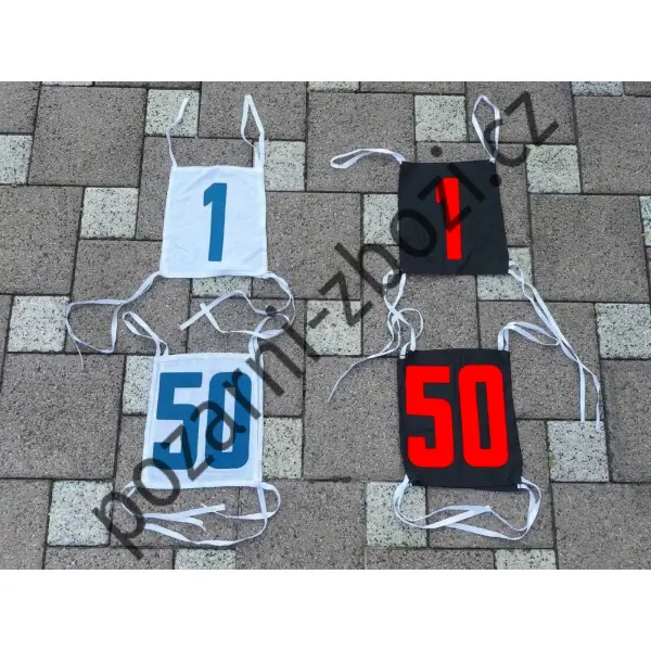 Sada startovních čísel 1-50 barevné, oboustranné